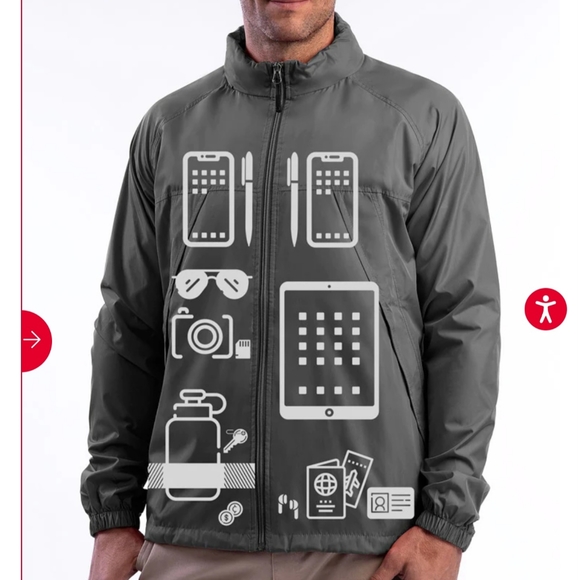 Scottevest Other - SCOTTeVEST Pack Windbreaker | Rain Jacket | Graphite/Gray | Medium | TEC